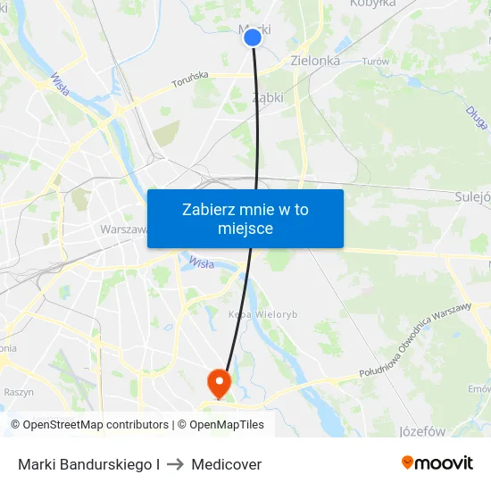 Marki Bandurskiego I to Medicover map