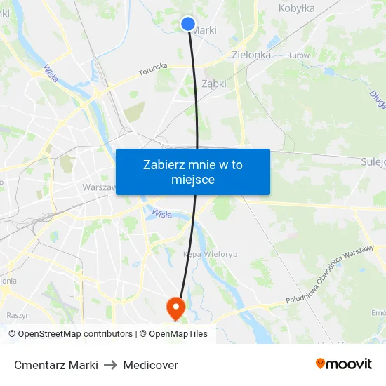 Cmentarz Marki to Medicover map