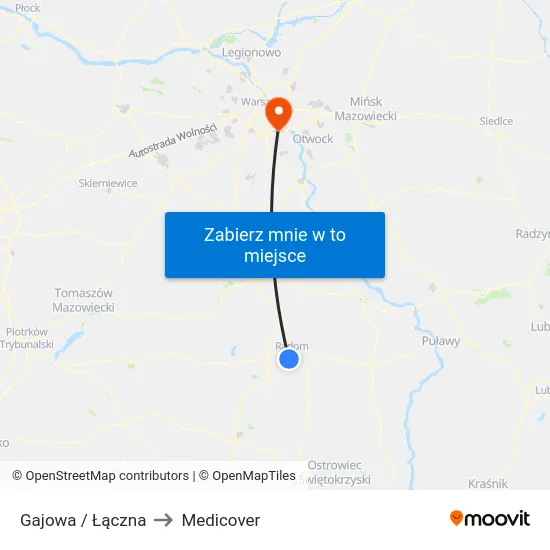 Gajowa / Łączna to Medicover map