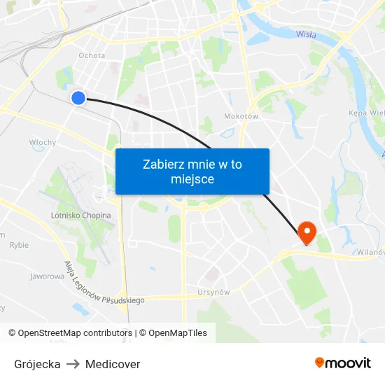 Grójecka to Medicover map
