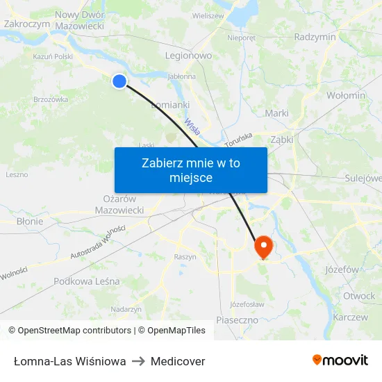 Łomna-Las Wiśniowa to Medicover map