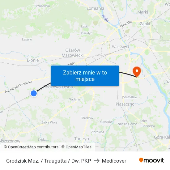 Grodzisk Maz. / Traugutta / Dw. PKP to Medicover map