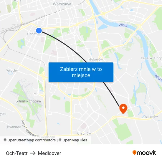 Och-Teatr to Medicover map