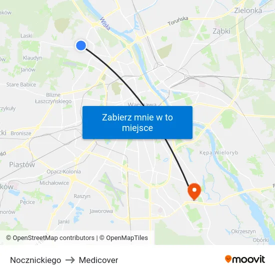 Nocznickiego to Medicover map
