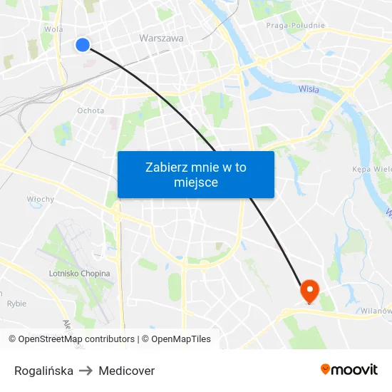 Rogalińska to Medicover map