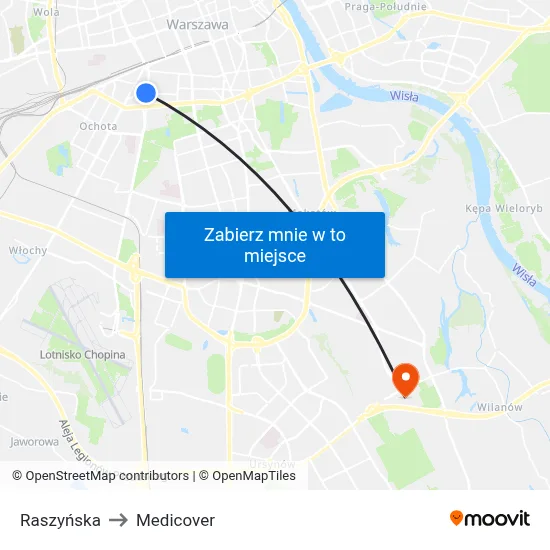 Raszyńska to Medicover map