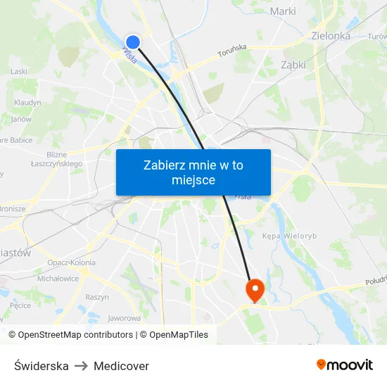 Świderska to Medicover map