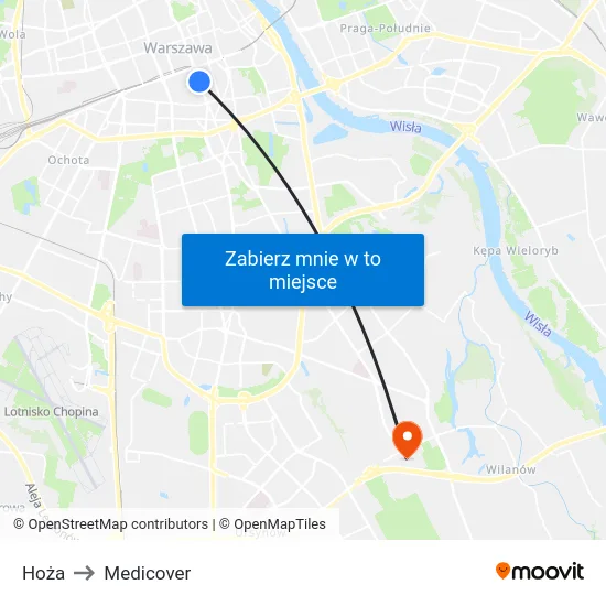 Hoża to Medicover map