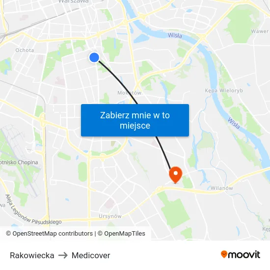 Rakowiecka to Medicover map