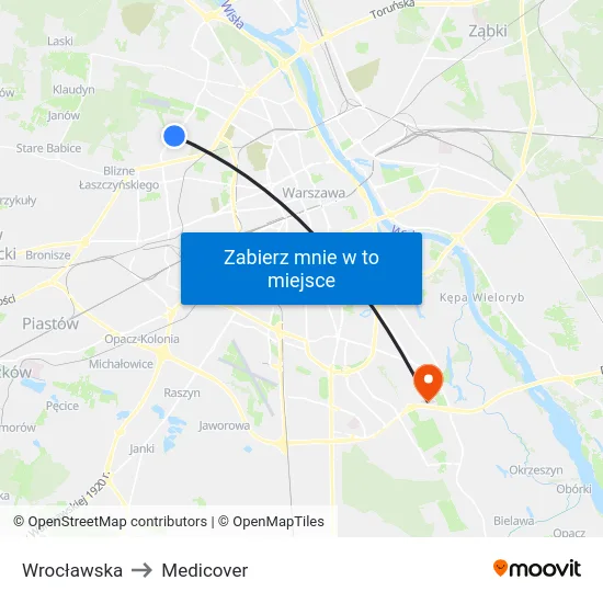 Wrocławska to Medicover map