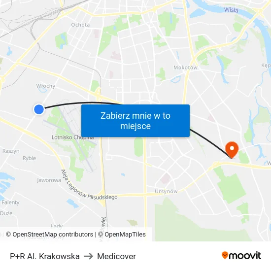 P+R Al. Krakowska to Medicover map