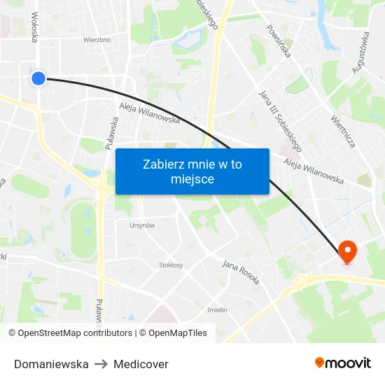 Domaniewska to Medicover map