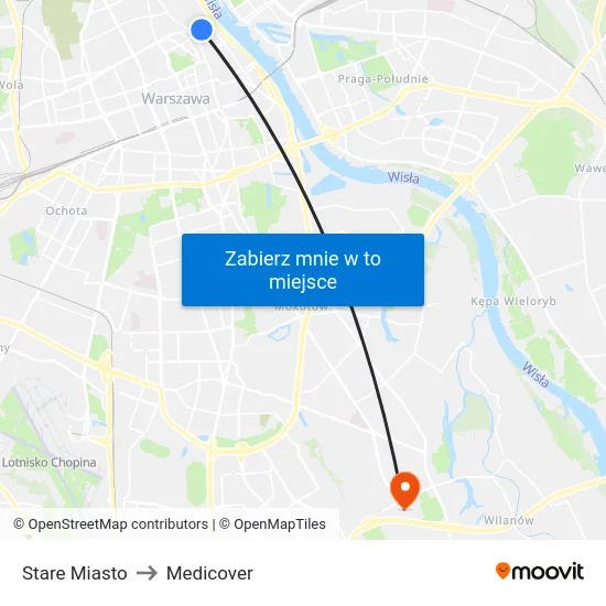 Stare Miasto to Medicover map