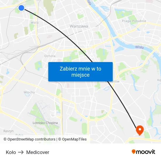 Koło to Medicover map