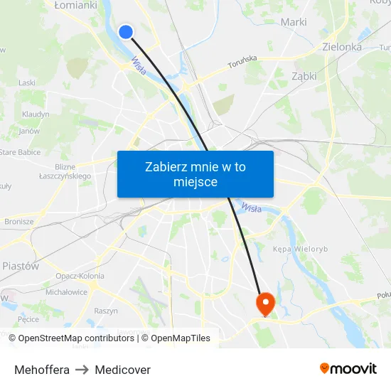 Mehoffera to Medicover map