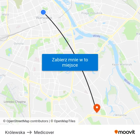 Królewska to Medicover map
