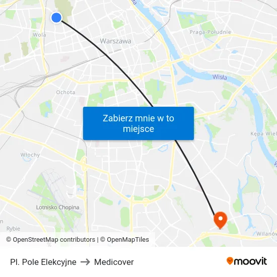 Pl. Pole Elekcyjne to Medicover map