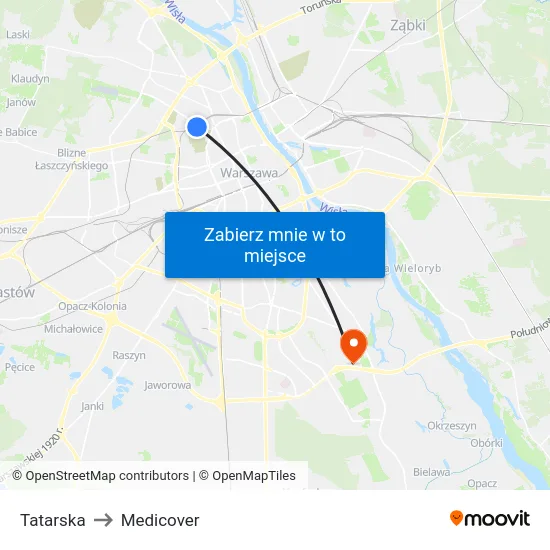 Tatarska to Medicover map