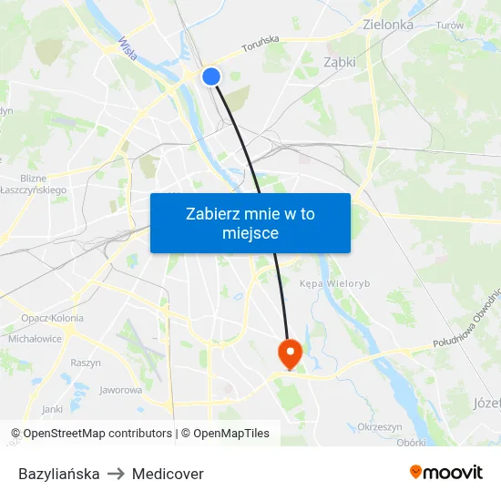 Bazyliańska to Medicover map