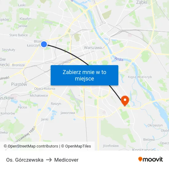 Os. Górczewska to Medicover map
