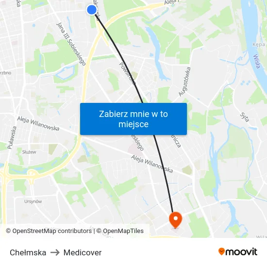 Chełmska to Medicover map