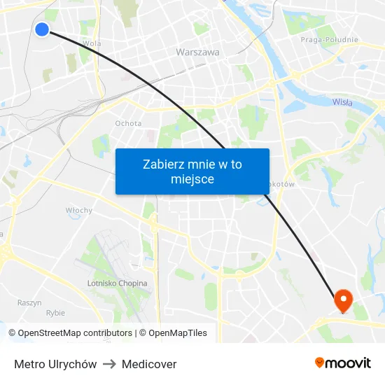 Metro Ulrychów to Medicover map