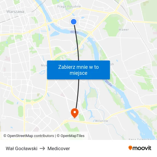 Wał Gocławski to Medicover map