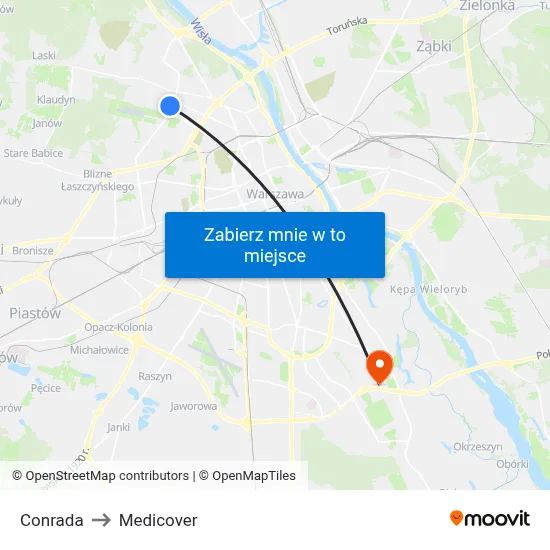 Conrada to Medicover map