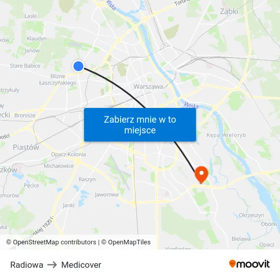 Radiowa to Medicover map