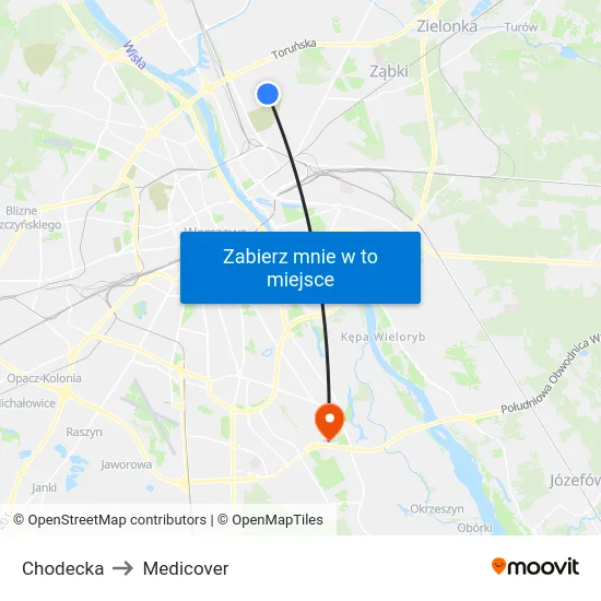 Chodecka to Medicover map