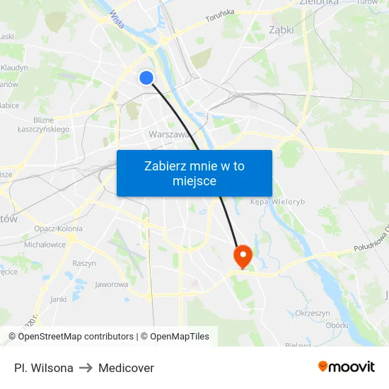 Pl. Wilsona to Medicover map