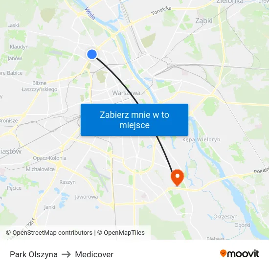 Park Olszyna to Medicover map