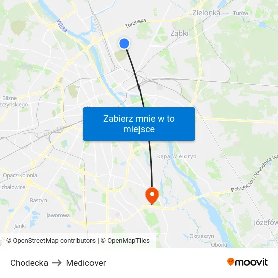 Chodecka to Medicover map