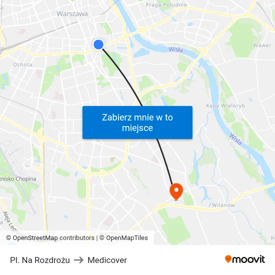 Pl. Na Rozdrożu to Medicover map