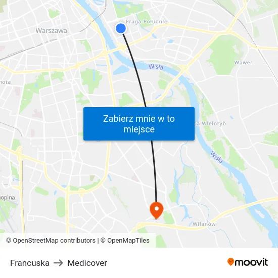 Francuska to Medicover map