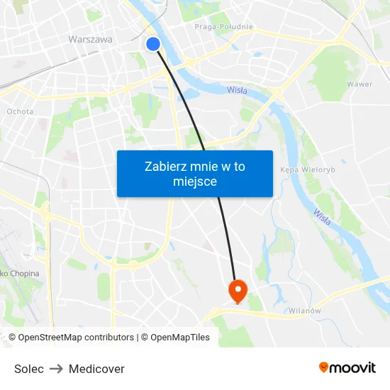 Solec to Medicover map
