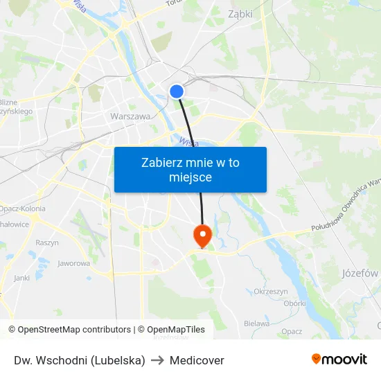 Dw. Wschodni (Lubelska) to Medicover map