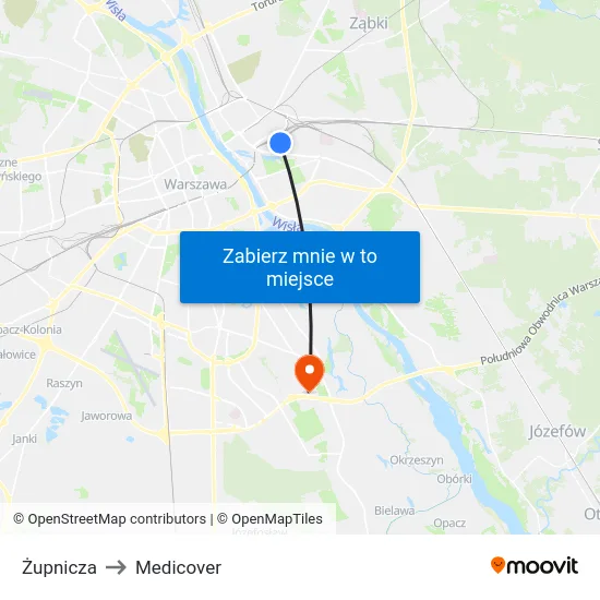 Żupnicza to Medicover map