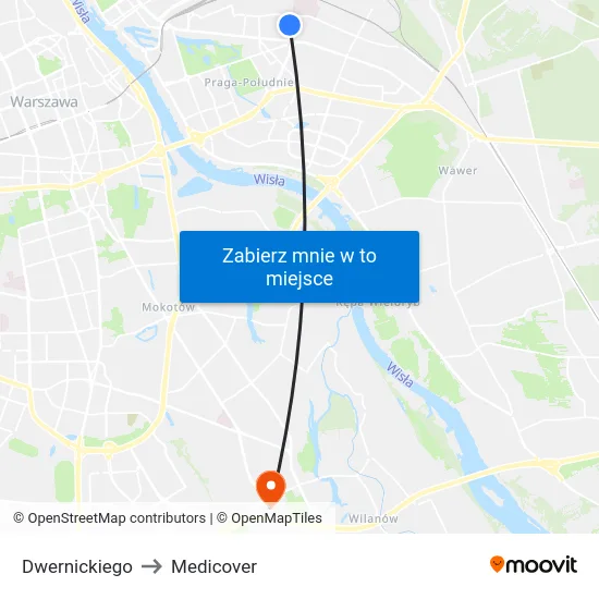 Dwernickiego to Medicover map