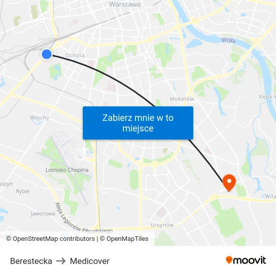 Berestecka to Medicover map