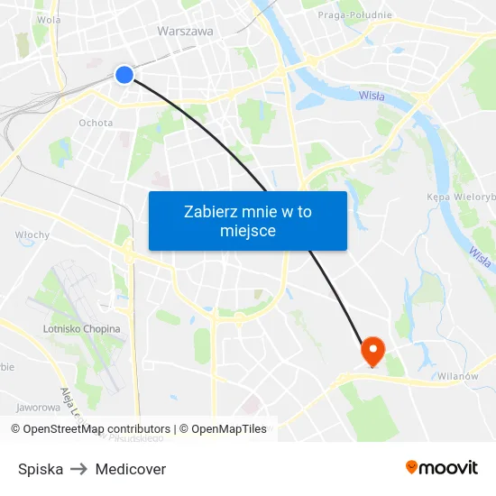 Spiska to Medicover map