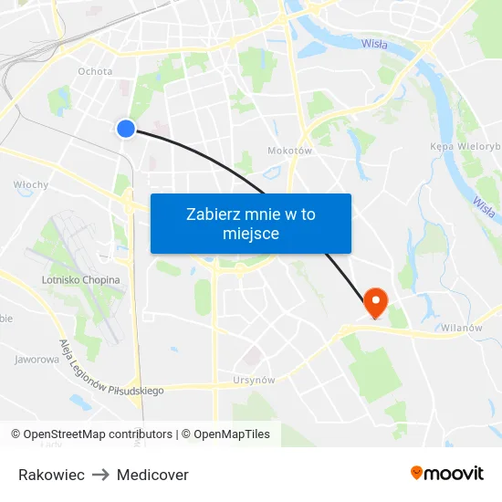 Rakowiec to Medicover map