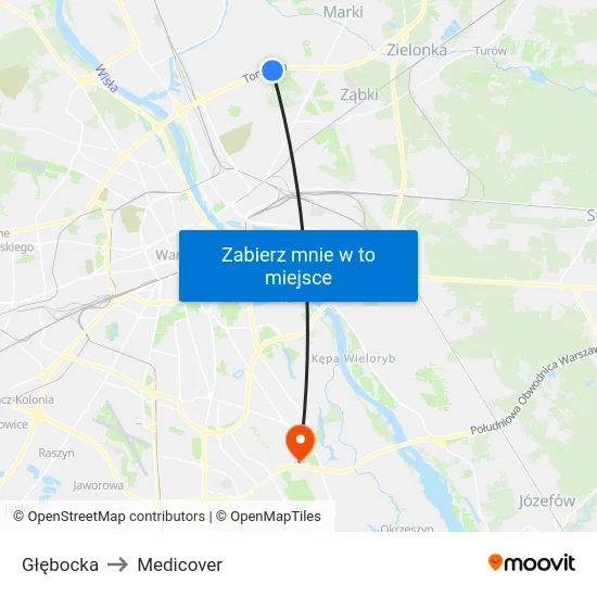 Głębocka to Medicover map