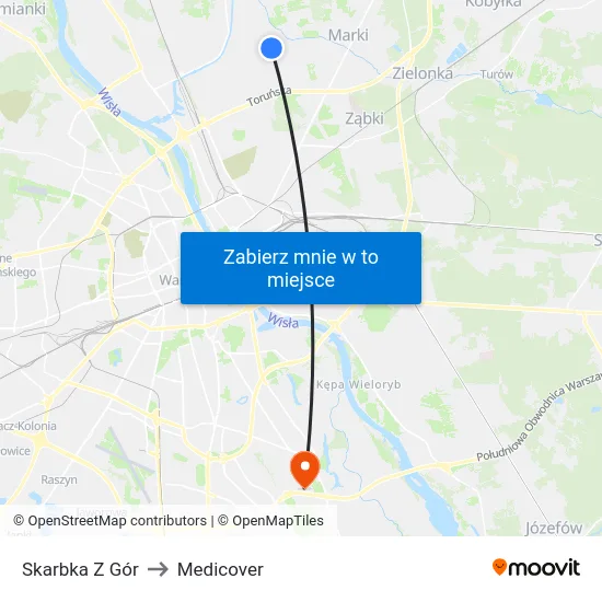Skarbka Z Gór to Medicover map