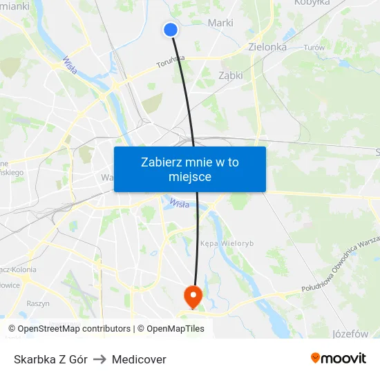Skarbka Z Gór to Medicover map