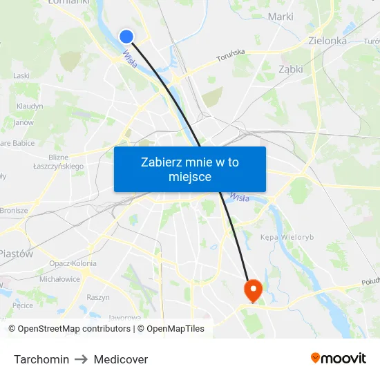 Tarchomin to Medicover map
