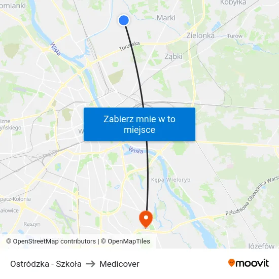 Ostródzka - Szkoła to Medicover map