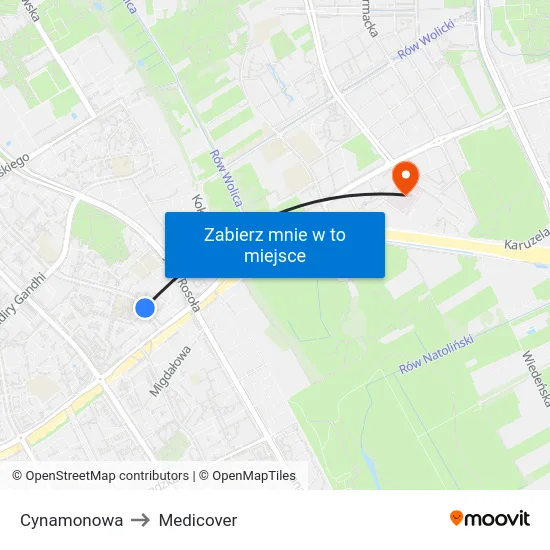 Cynamonowa to Medicover map