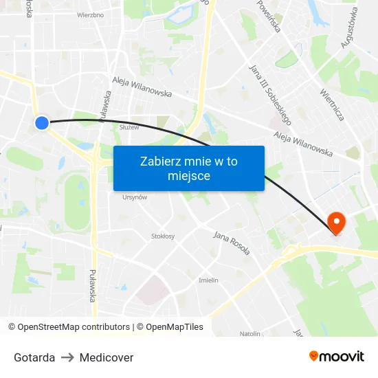 Gotarda to Medicover map