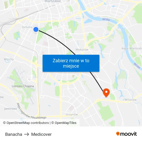 Banacha to Medicover map